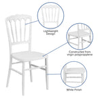 Flash Furniture HERCULES Series White Resin Stacking Napoleon Chair