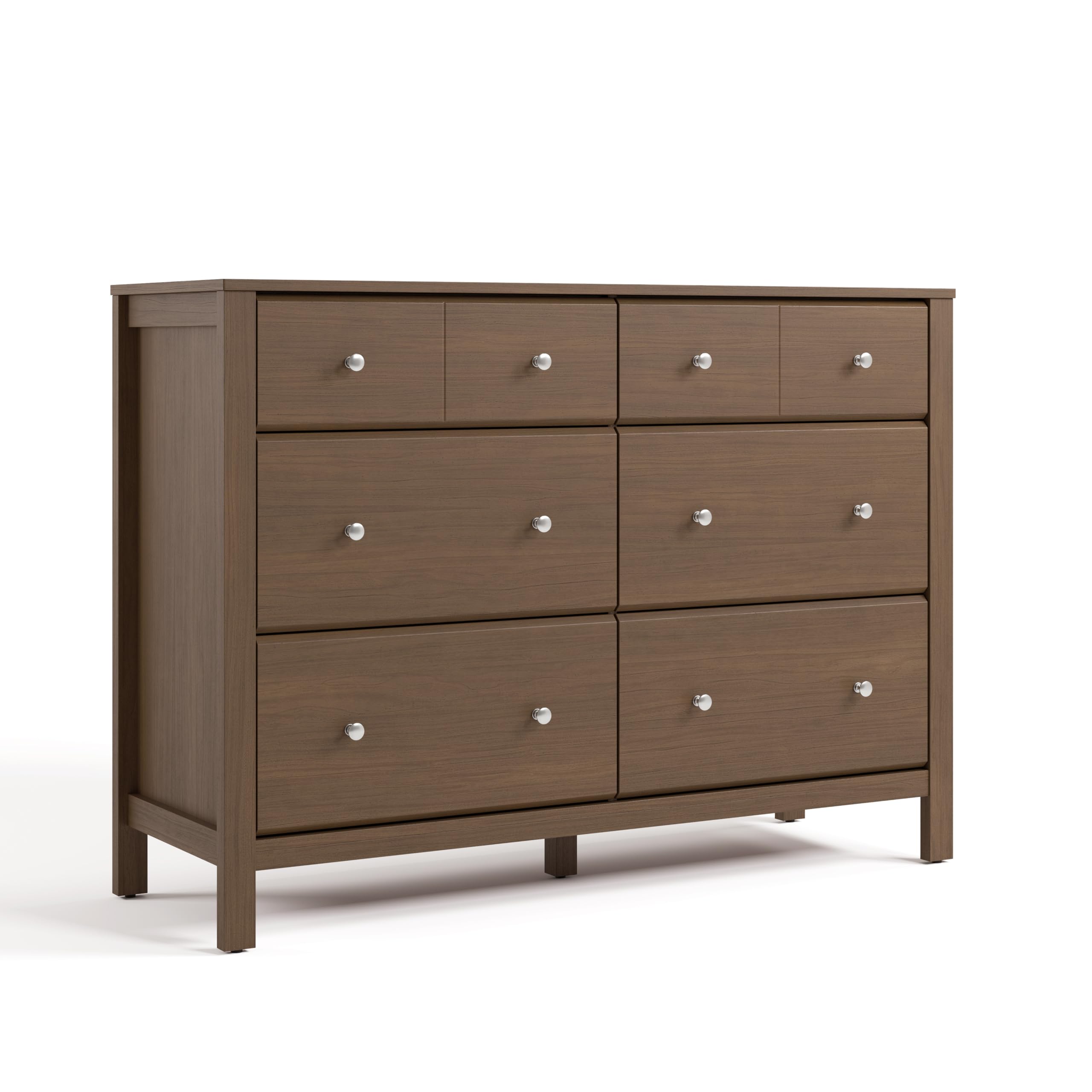 Storkcraft Horizon 6 Drawer Dresser (Hazelnut) - GREENGUARD Gold Certified Dresser for Nursery & Kids Room, Modern Storage with 