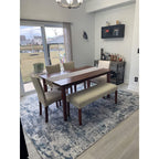 Searchi Stretch Dining Bench Covers, Washable Anti Dust Durable Bench Cushion Covers Jacquard Bench Slipcover, Dining Room Bench Covers For Dining Room, Bedroom, Living Room(Beige Jacquard)