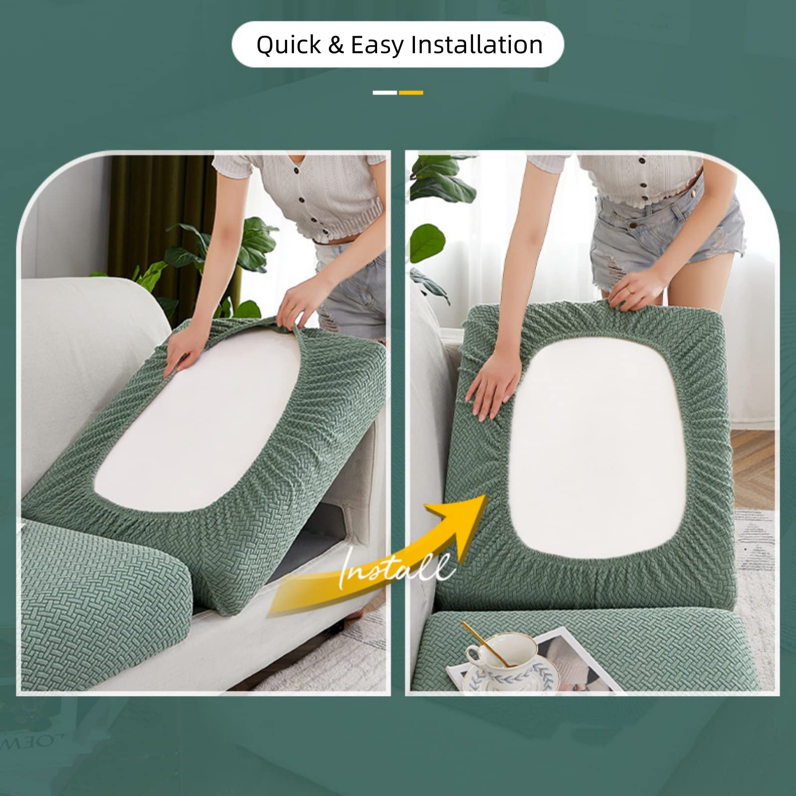Jonuiony Universal Sofa Slipcover, 2024 Wear-Resistant Sofa Cover, L Shape Sectional Headrest Couch Cover, Sofa Head Rest Cushio