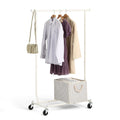 SunnyPoint Heavy Duty Rolling Garment Rack (Single, White)