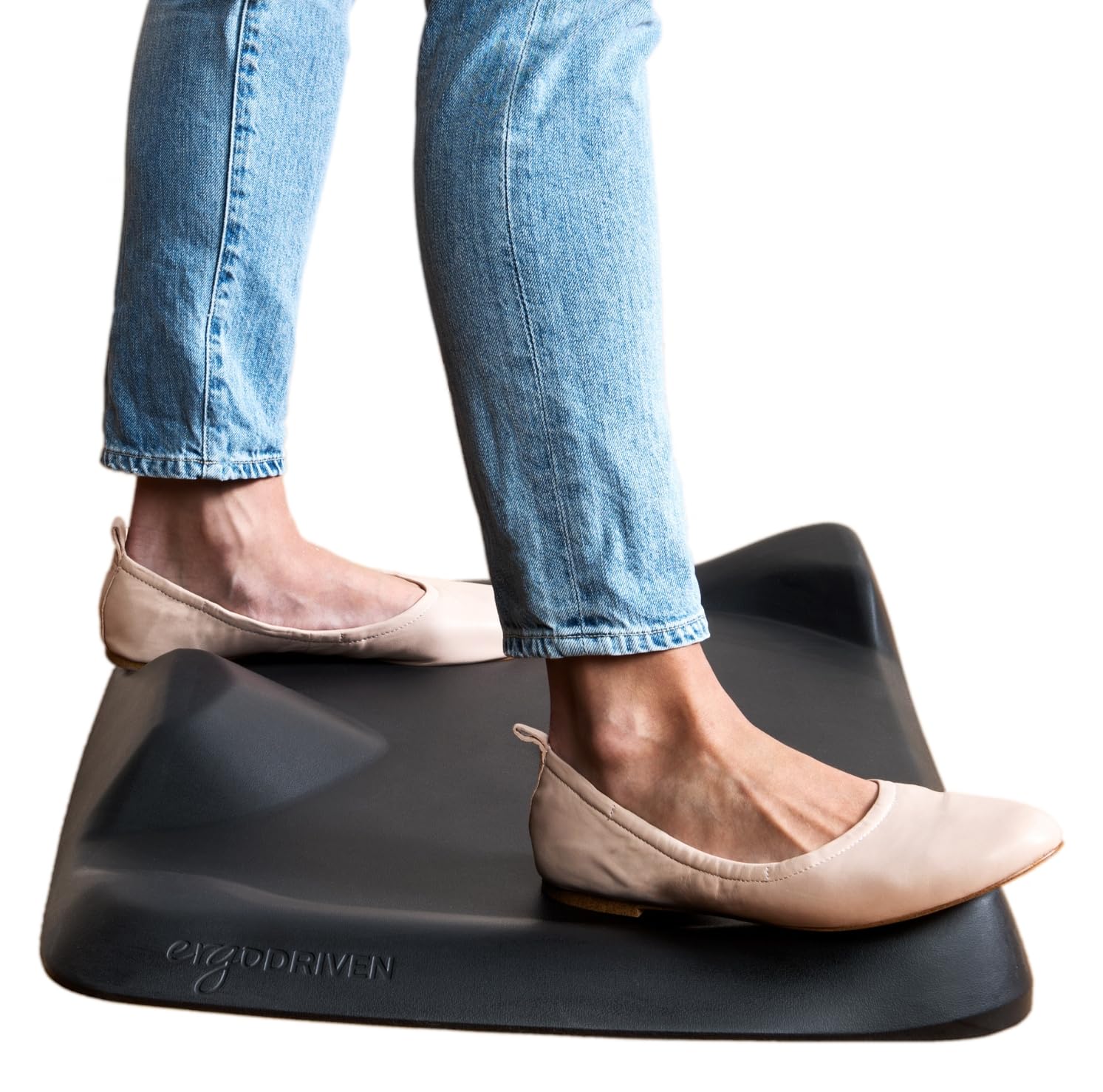 Topo Mini Comfort Mat By Ergodriven | The Smaller Not-Flat Anti-Fatigue Standing Desk Mat With Calculated Terrain | Accessories | Obsidian Black