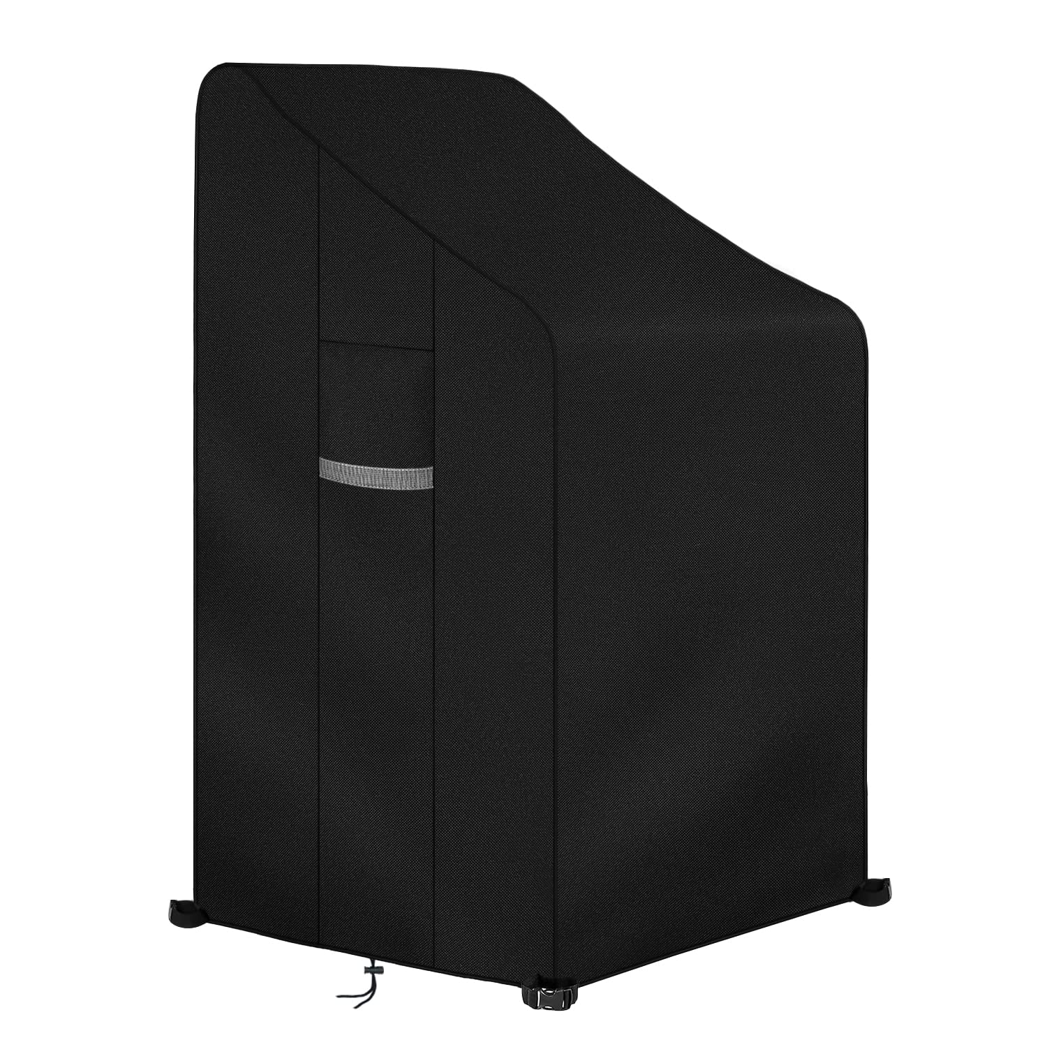 Dokon Heavy Duty Stackable Patio Chair Covers Waterproof Outdoor Chair Cover Anti-Uv Patio Furniture Covers With Air Vent, Fits For 4-6 Stackable Dining Chairs (33.5'L X 25.5'W X 45'H) - Black