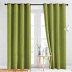Nicetown Green Blackout Draperies Curtains - Window Treatment Thermal Insulated Solid Grommet Blackout Curtains/Drapes For Holid