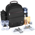 Sunflora Insulated Picnic Backpack For 2 Person Bag With Cooler Compartment, Wine Pouch, Blanket And Stainless Steel Cutlery Set