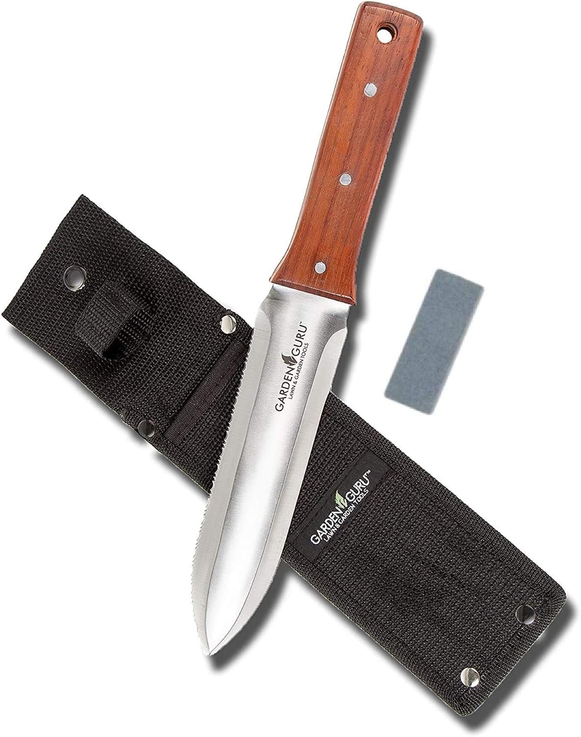 Garden Guru Hori Hori Garden Knife Deluxe Set For Weeding, Digging, Pruning, And Cultivating - Stainless Steel Full Tang Blade |