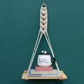 Vah White With Beads Macrame Wall Hanging Shelf Macrame Shelf Wall Hangings Macrame Floating Shelf Used As Wall Decor For Home D
