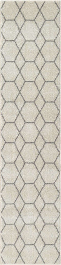 Unique Loom Trellis Frieze Collection Area Rug - Geometric (2 x 8 8 Runner, Ivory/ Gray)