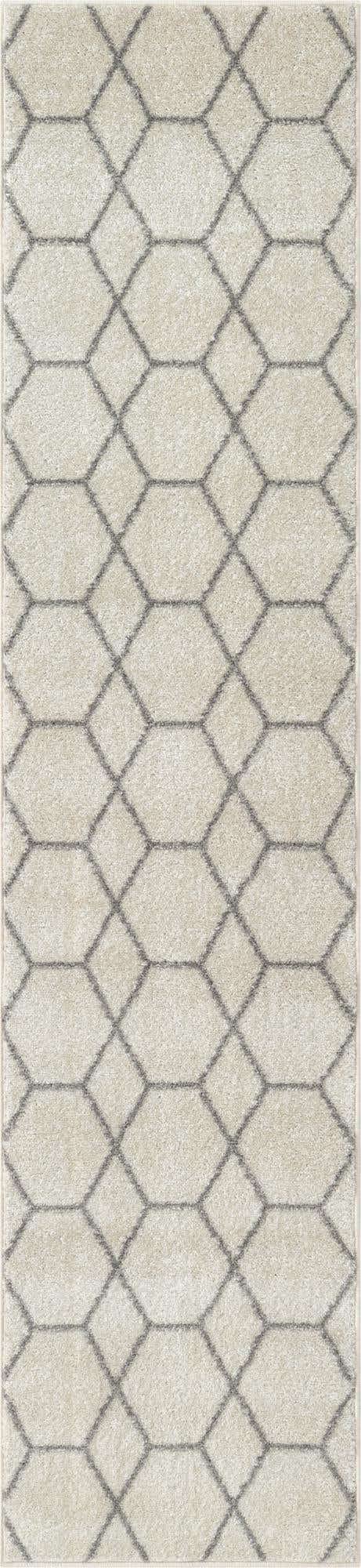 Unique Loom Trellis Frieze Collection Area Rug - Geometric (2 x 8 8 Runner, Ivory/ Gray)