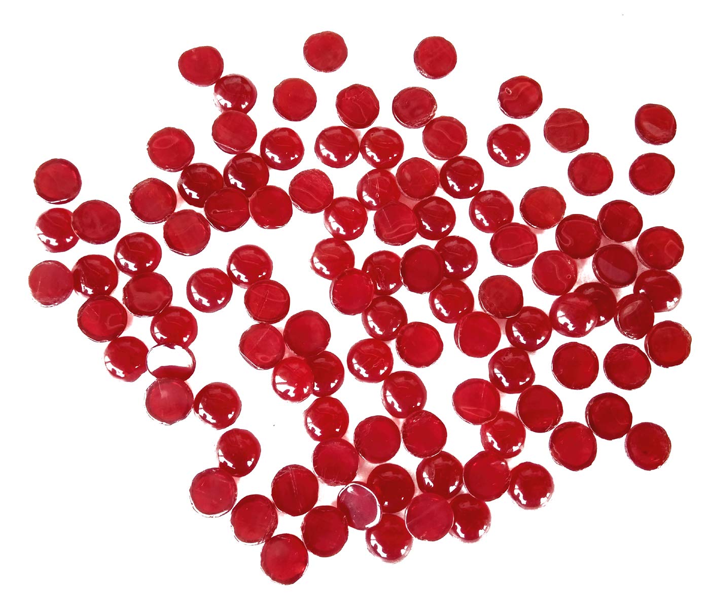 Rastogi Handicrafts Centerpieces,Glass Gems for Vase Fillers,Wedding Decoration Pebbles One Side Flat 100 pcs (Red) 12mm