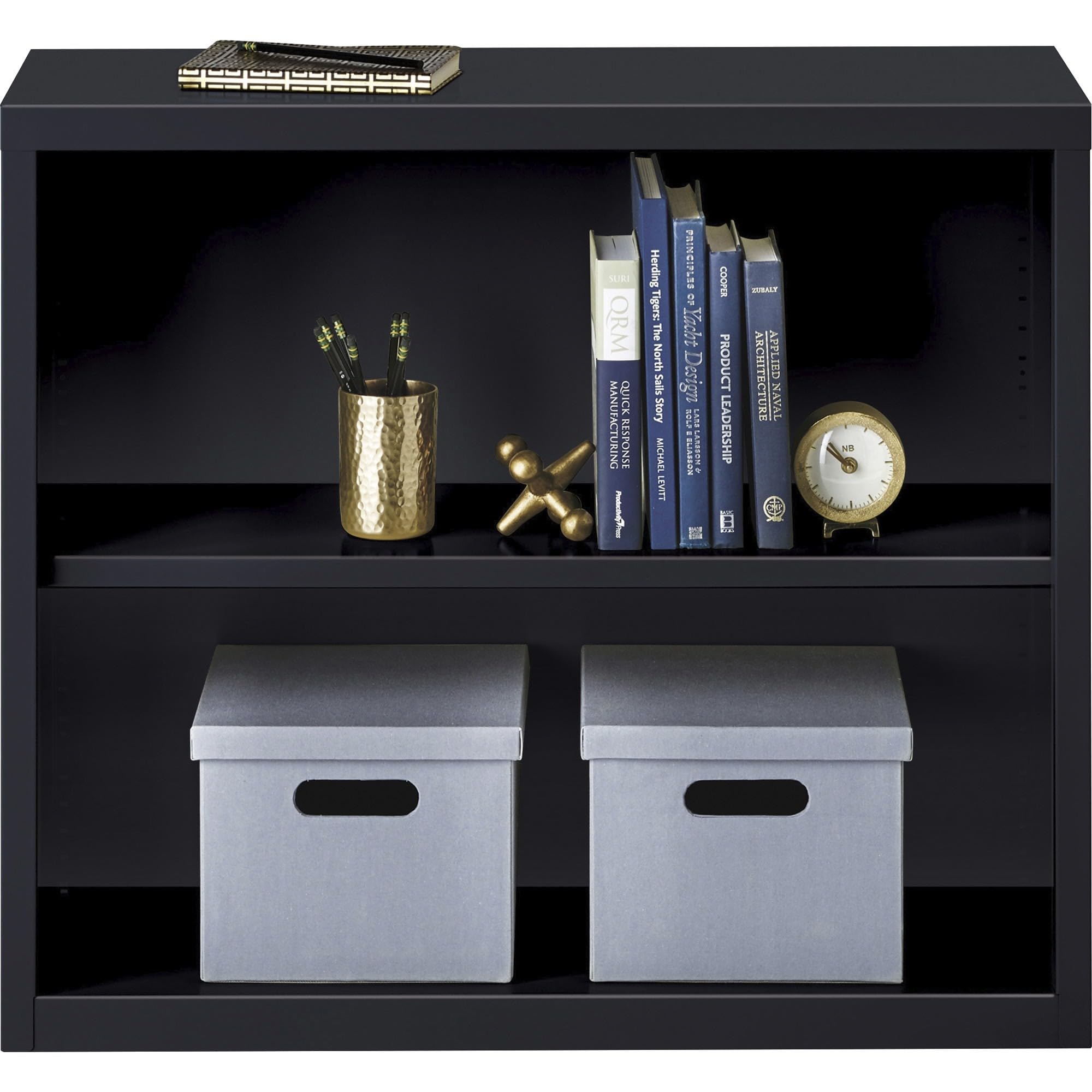 Lorell LLR41282 Fortress Series Steel Black Book Case, 34.5" x 13" x 30"