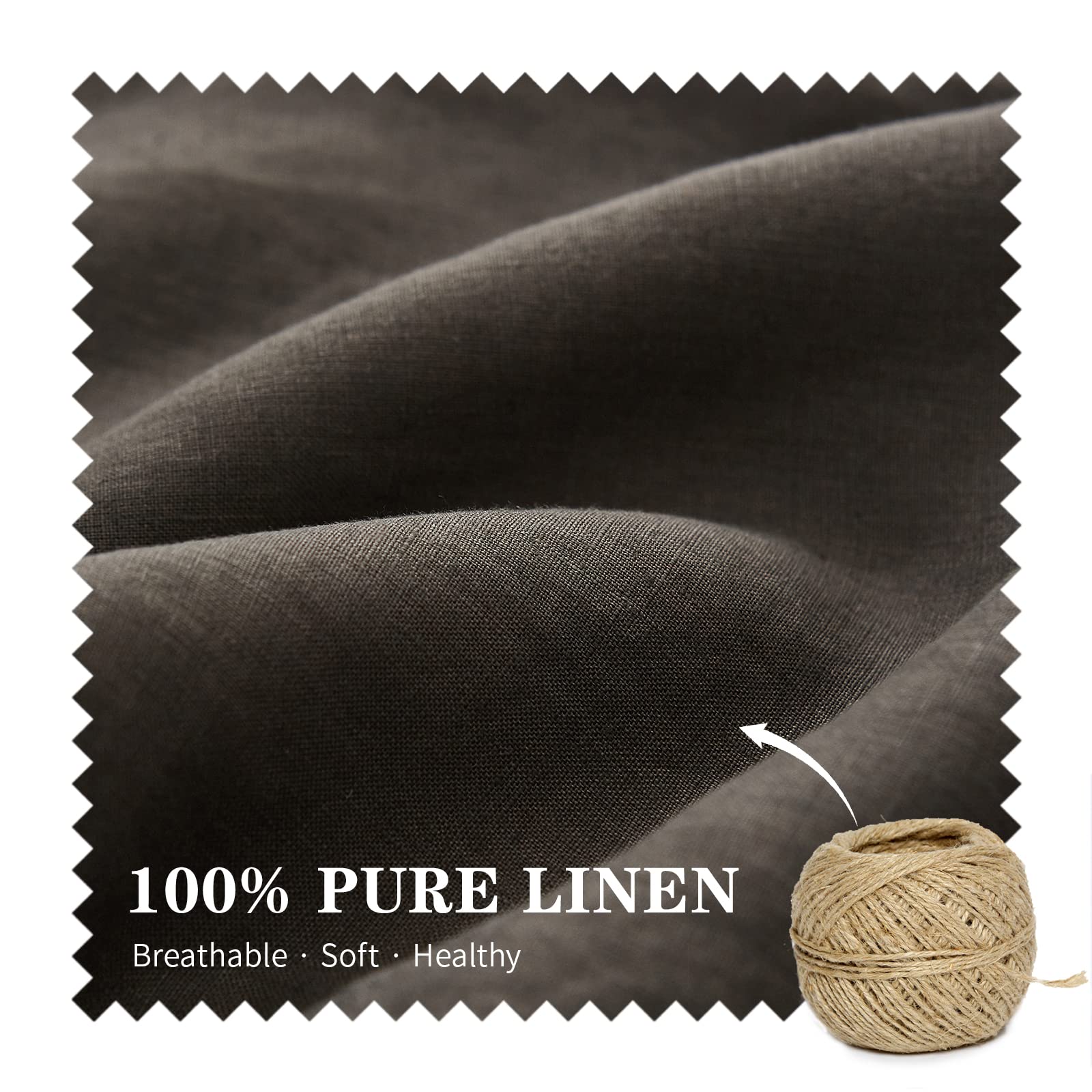 Simple&Opulence 100% Linen Lumbar Pillow Cover 12 X 20 Inches Set Of 2 Rectangular Decorative Throw Cushion Cover For Couch Sofa Bed Living Room Office Soft Breathable Farmhouse - Dark Grey