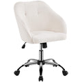 Yaheetech Modern Boucle Desk Chair, Makeup Vanity Chair with Adjustable Tilt Angle, Swivel Office Chair Upholstered Armchair Stu