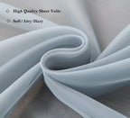 Pi Sheer Curtains 63 Inches Long,Soft Voile Window Treatment For Bedroom/Living Room Rod Pocket 2 Panels (Blue Haze,W52Xl63)