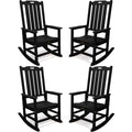 THOEOE Oversized Rocking Chair Set of 4, Outdoor Rocking Chair for Adults, All Weather Resistant Porch Rocker for Lawn Garden, B