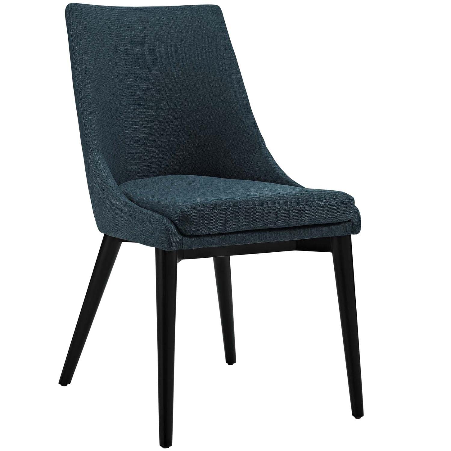 Modway Viscount Mid-Century Modern Upholstered Fabric Two Kitchen And Dining Room Chairs In Teal