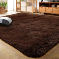 LOCHAS Ultra Soft Indoor Modern Area Rugs Fluffy Living Room Carpets for Children Bedroom Home Decor Nursery Rug 6x9 Feet, Brown