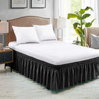 Freshculture Queen Bed Skirt, Elastic Wrap Around Bed Skirt Queen Size, Bed Skirts For Adjustable Bed, Easy Fit With 15-Inch Tai