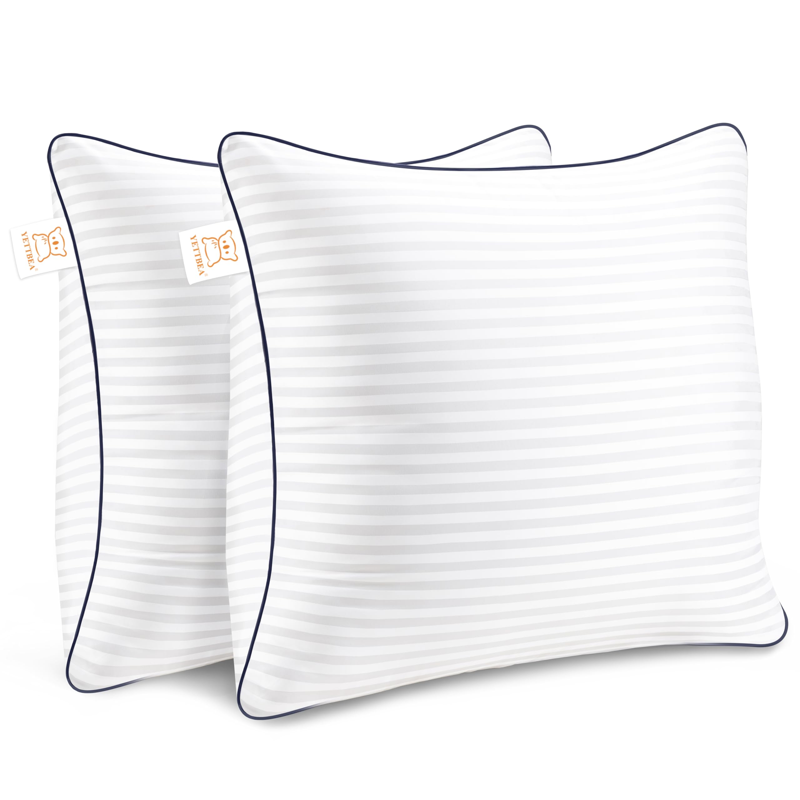 Yettbea Throw Pillows Insert, 20' X 20' Set Of 2, Decorative For Couch, Sofa Or Bed With Premium Down Alternative Filled, Whit