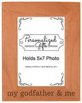 ThisWear Fathers Day Gifts for Godfather and Me Natural Wood Engraved 5x7 Portrait Picture Frame Wood