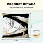 Supwhd Black White And Gold Pillow Covers, Abstract Black And Gold Pillow Covers 18X18 Set Of 2, Modern Boho Home Decor, Black A