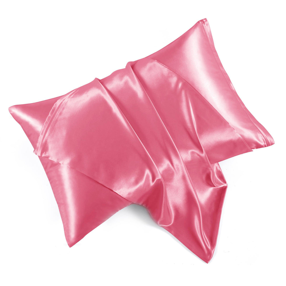 Hommxjf Peach Red Satin Pillowcases With Zipper (20X26),Standard Size Pillowcases Set Of 2, Peachblow Silk Pillowcase For Hair A