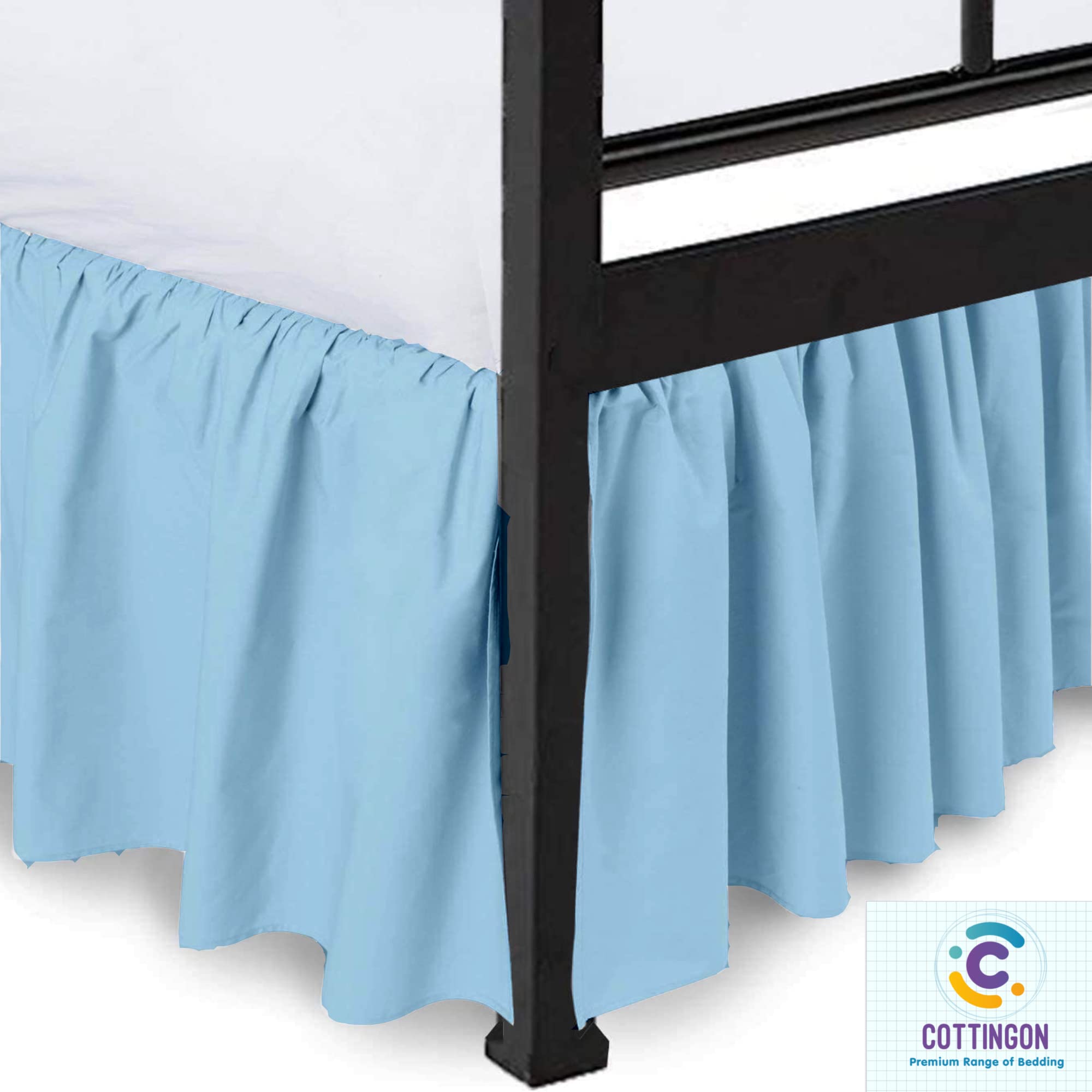 Cottingon Ruffled Bed Skirt With Split Corners-Dust Ruffle - 16'' Drop 100% Microfiber Soft,Sheen & Luxurious Look - Bed Skirts