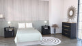 DEPOT E-SHOP Myra 3 Piece Bedroom Set, Drawer Dresser, 2 Nightstands, Black/Light Oak