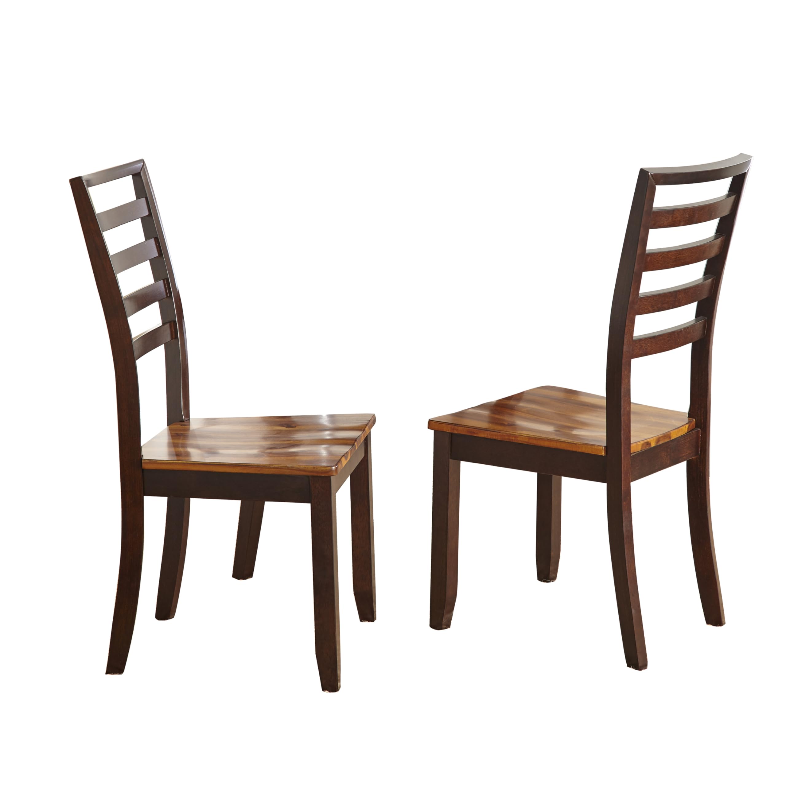 Steve Silver Company Abaco Side Solid Acacia And Hardwood, Ergonomic Ladder Back, Scooped Seat For Comfort And Durability, Set Of 2 Chair, 19' L X 22' W X 40' H, Brown