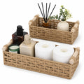 JINFEIDIAN Paper Rope Storage Basket Set of 2, Beige Toilet Paper Organizer