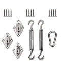 E&K Sunrise Sun Shade Sail Hardware Kit For Triangle Sun Shade Sail Installation With 6 Inches Turnbuckles, Stainless Steel, Set
