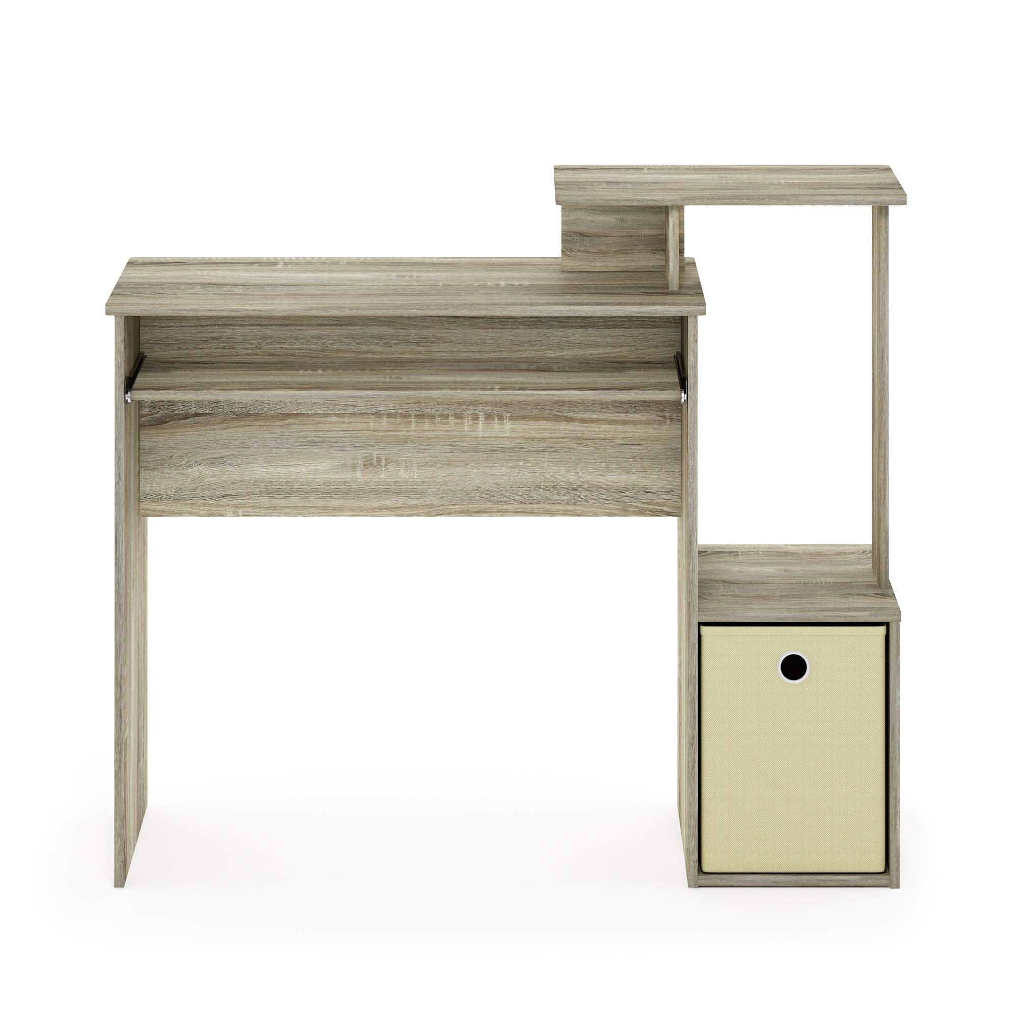 Furinno Econ Multipurpose Home Office Computer Writing Desk, Sonoma Oak/Ivory