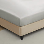 Lanest Housing California King Silk Satin Fitted Sheet, Soft Deep Pocket Single Bottom Bed Sheets Sold Separately, Wrinkle Free,