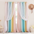 Nicetown Kids Room Decor Curtains For Girls Nursery, Star Cut Princess Room Design Curtains With Versatile Styling Options For B
