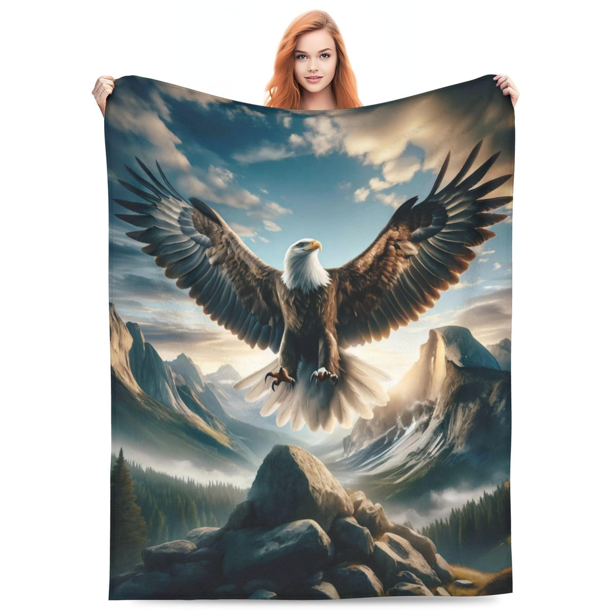 Eagle Blanket Gifts For Kids Women And Men Soft Warm Lightweight Cozy Flying Eagles Animal Throw Blankets For Bed Living Room Co