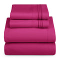 Hearth & Harbor King Size Sheets - 4 Piece Bed Sheet Set, Hotel Luxury Double Brushed Bed Sheets - Extra Soft Bedding Sheets & Pillowcases, King, Magenta