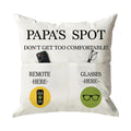 Onfaon Papa Gifts Throw Pillow Case, Papa'S Spot Throw Pillow Covers 18 X 18 Inch,Birthday Christmas Thanksgiving Day Gifts For