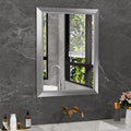 Amorho 24x32 Inch Bathroom Mirror Silver, Thick Metal Framed Wall Mirrors for Over Sink, Brushed Nickel Mirror Perfect for Bedro