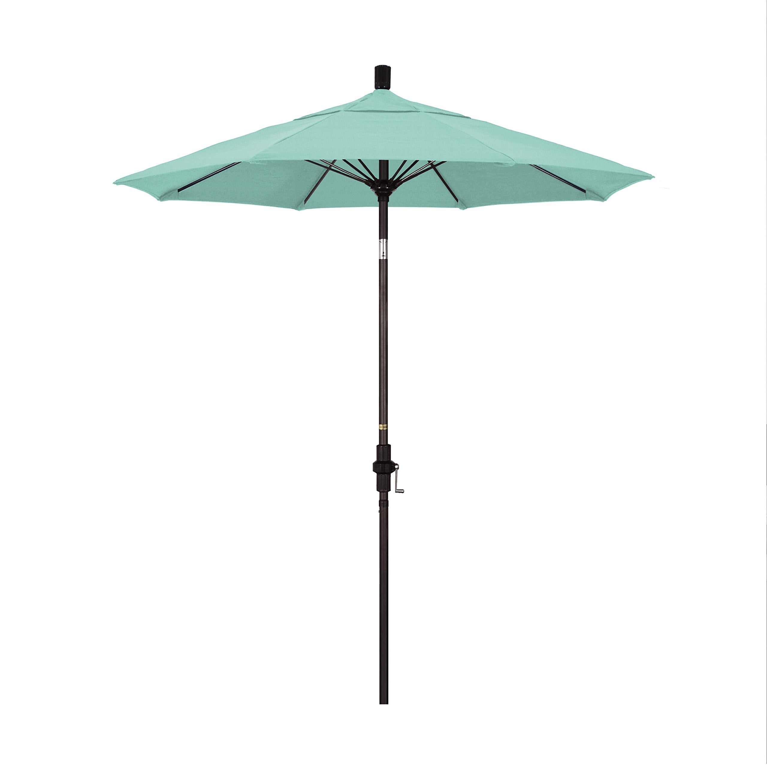 California Umbrella Round Aluminum Pole Fiberglass Rib Market Umbrella, Crank Lift, Collar Tilt