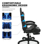 Monibloom Gaming Chair Office Chair Leather High Back Computer Chair With Headrest And Lumbar Support 360° Swivel Ergonomic Footrest Adjustable Gamer Chair For Adult Teen Home Office Using, Gray
