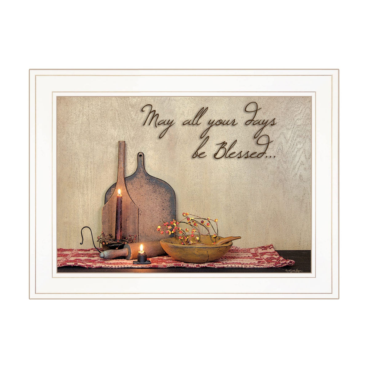 May All Your Days Be Blessed Collection White Framed Print Wall Art