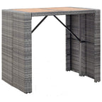 FAMIROSA 5 Piece Outdoor Bar Set Poly Rattan and Acacia Wood Gray