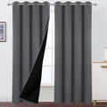 LEMOMO 100% Blackout Curtains 52 x 95 Inch/Grey Curtains 2 Panels with Black Lining Room Darkening Thermal Insulated Bedroom Cur