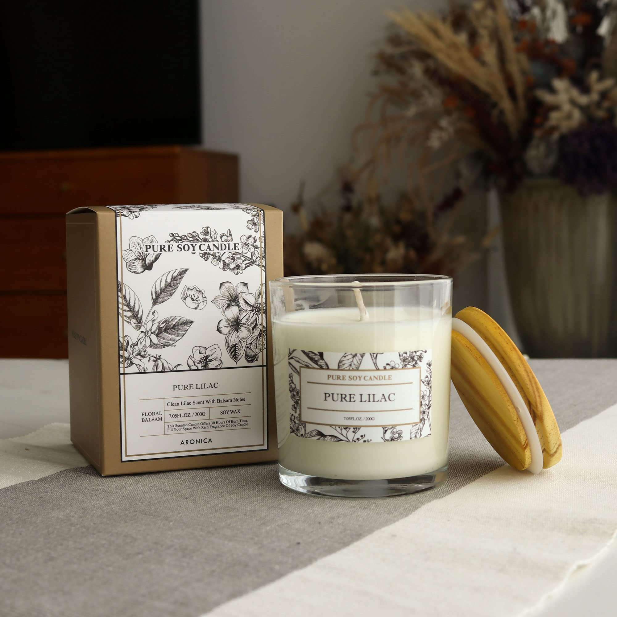 Aronica Lilac Candles Scent Gifts, Soft Floral Candles For Woman Gift, Scent Candles For Home, Baby Shower Game Gift For Winners