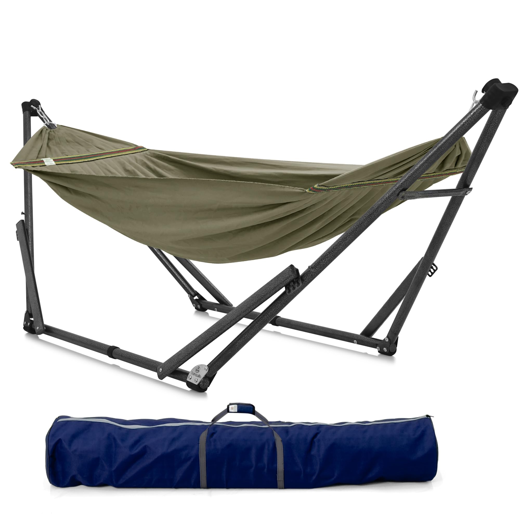 Tranquillo Uniki Adjustable Hammock Stand, Hammock With Stand For Outside Portable Hammock, 550 Lbs Capacity Deluxe Double Hammo
