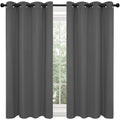 Deconovo Kitchen Curtains 54 Inch Length, Room Darkening Curtains, Soundproof Window Drapes, Grommet Top (Dark Grey, 52X54 Inch, 2 Panels)