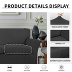Easy-Going 3 Pieces Stretch Soft Couch Cover For Dogs - Washable Sofa Slipcover For 2 Separate Cushion Couch - Elastic Furniture Protector For Pets, Kids (Loveseat, Dark Gray)