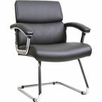 Lorell Sled Base Leather Black Guest Chair