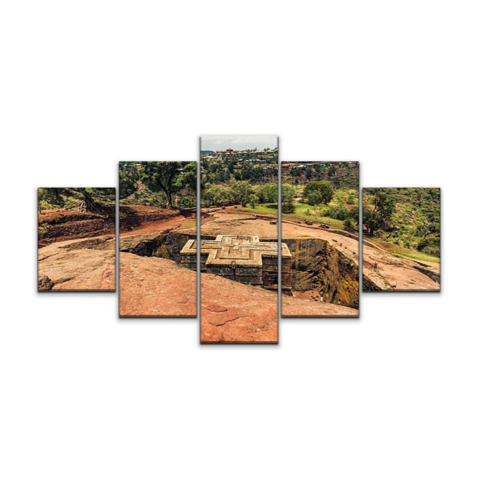Night in U.S Canvas Art Wall St George Church in Lalibela Ethiopia Paintings Vintage Prints Home Decor Artworks Gift Ready to Ha