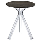 Coaster Home Furnishings Edgerton Round Wood Top Bar Table Dark Oak and Chrome